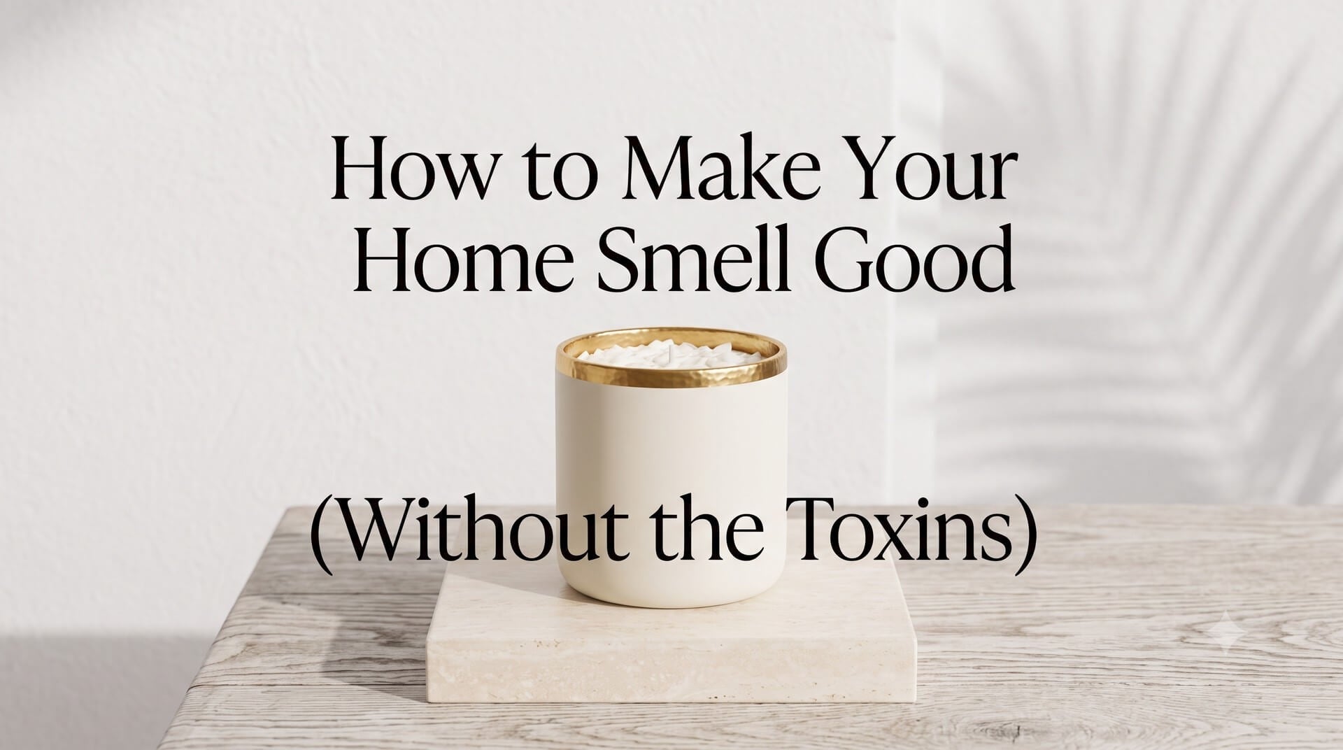 How to Make Your Home Smell Good (Without the Toxins) - Clean, non-toxic home fragrance guide with elegant candle on marble base