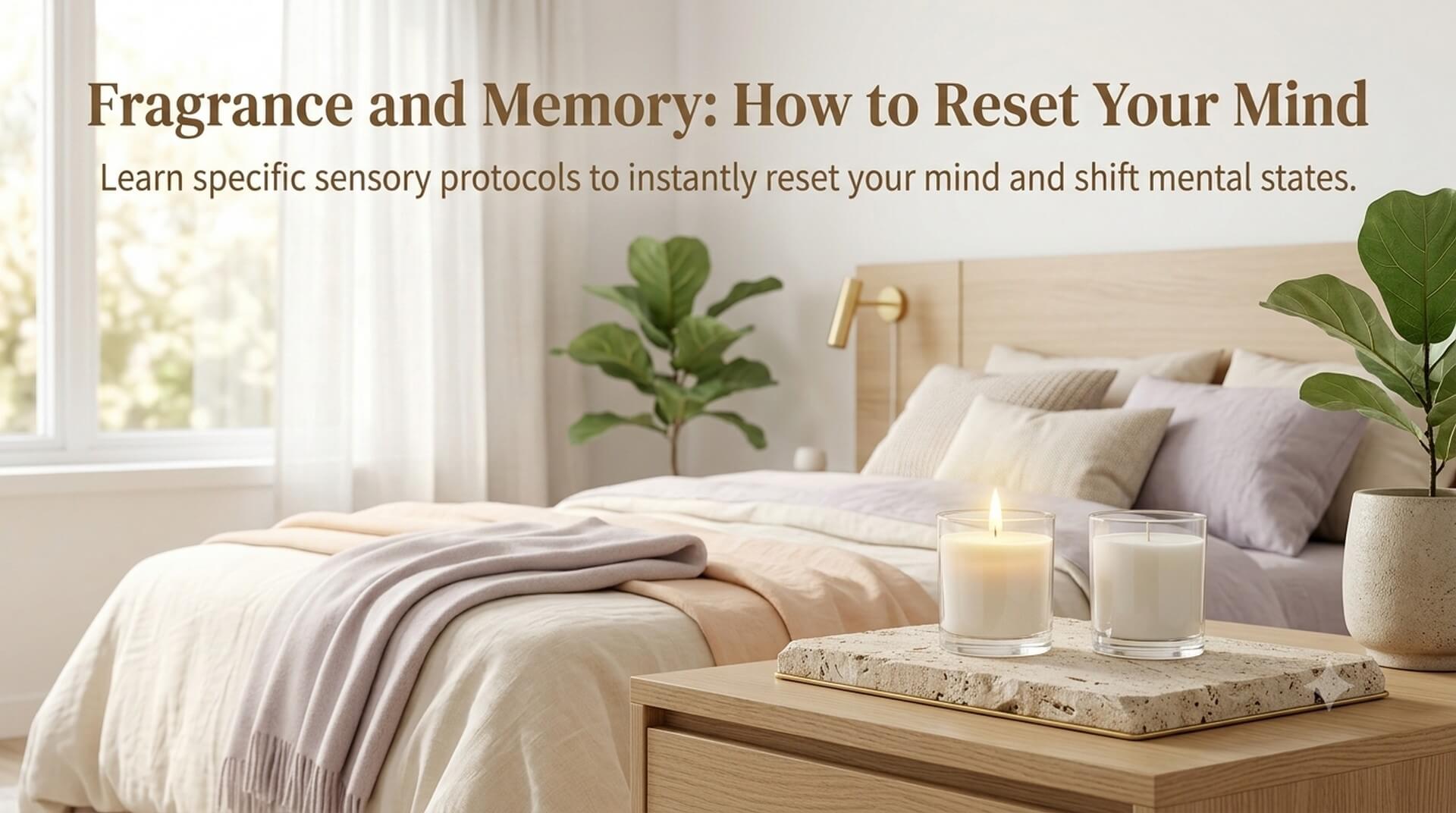 Fragrance and Memory: How to Reset Your Mind - Bedroom candle setup for sensory protocols and mental state shifting