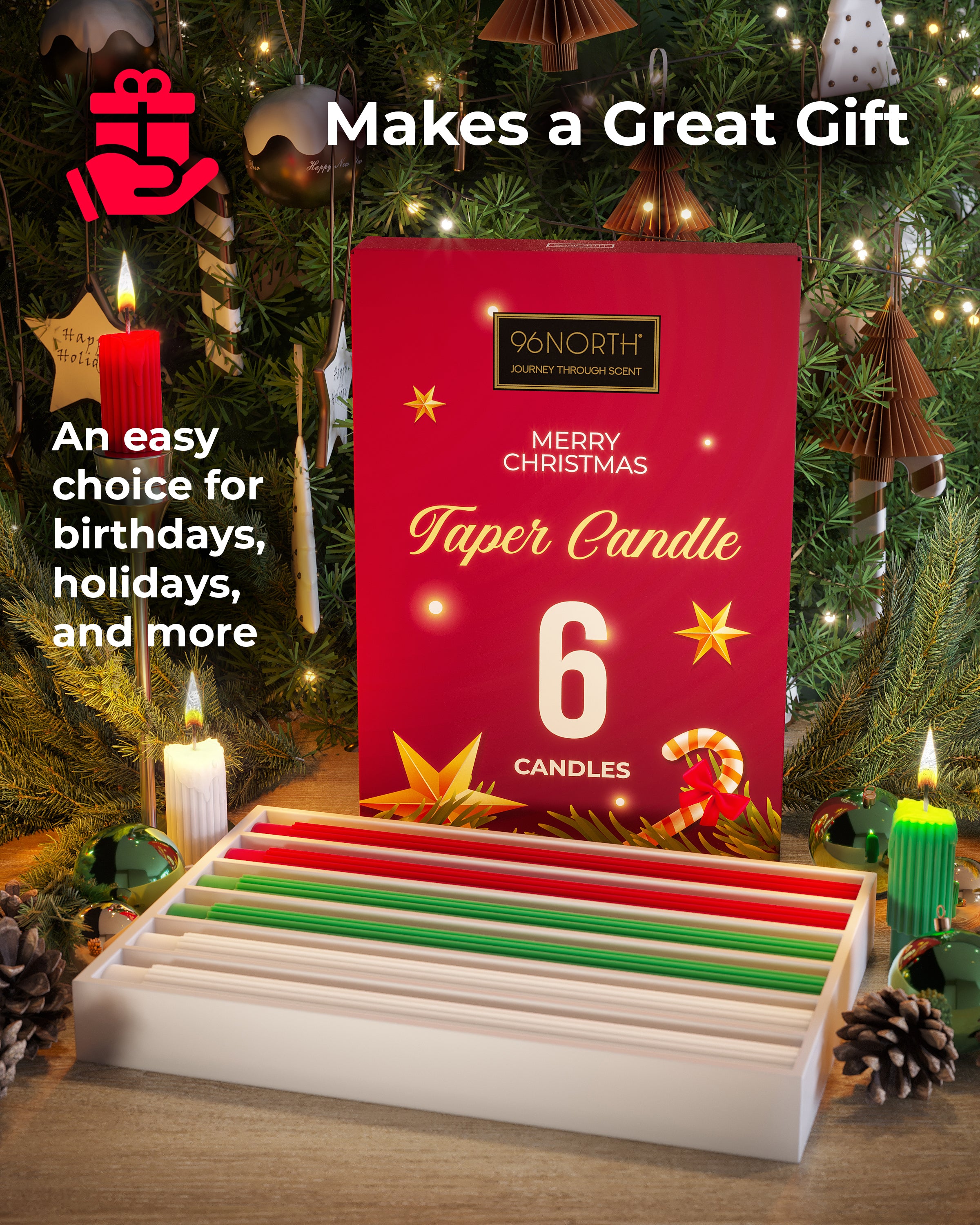 Christmas Taper Candles